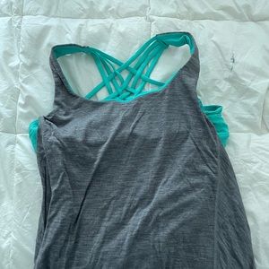 Lululemon Wild Tank Teal and Gray. Size 12